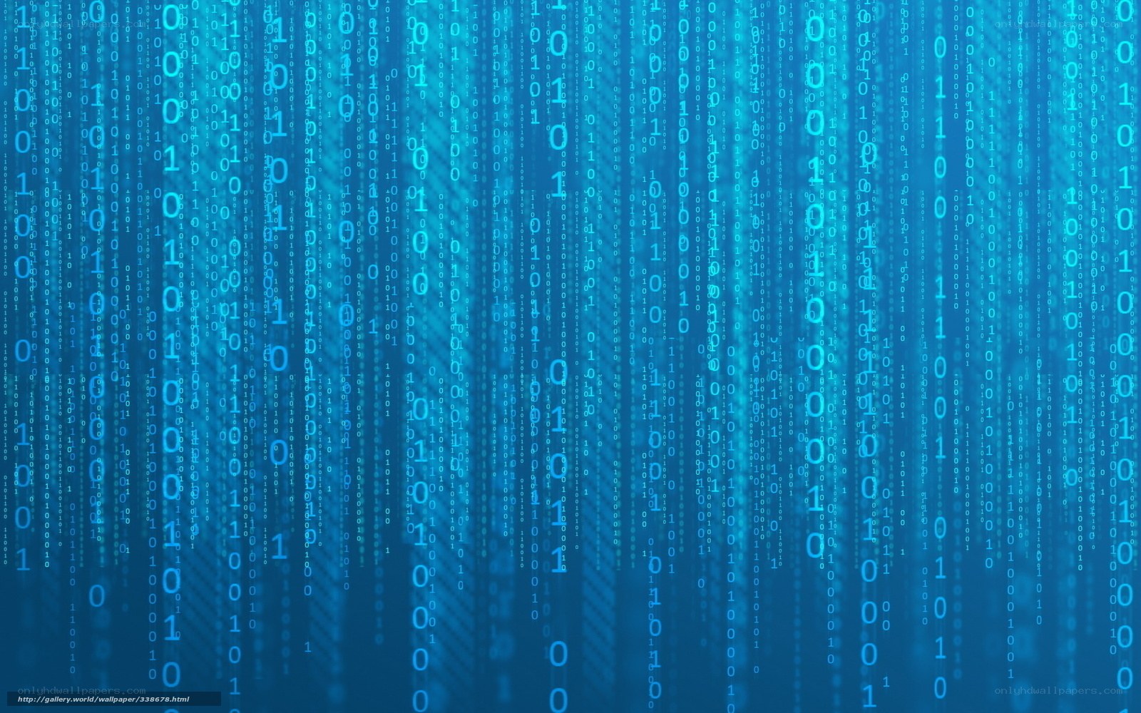 Digital binary code rain