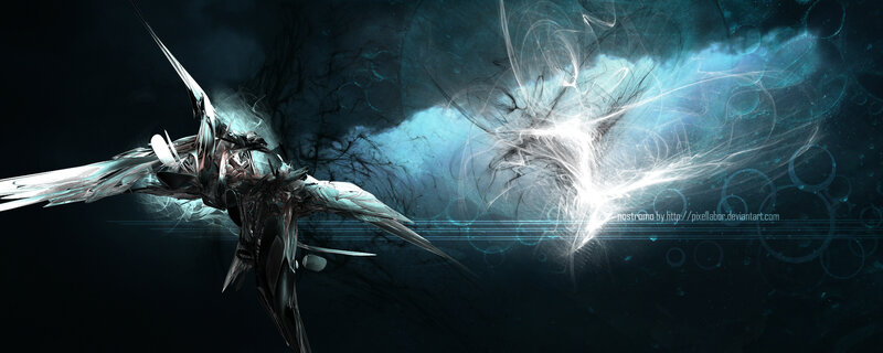 digital bird in storm