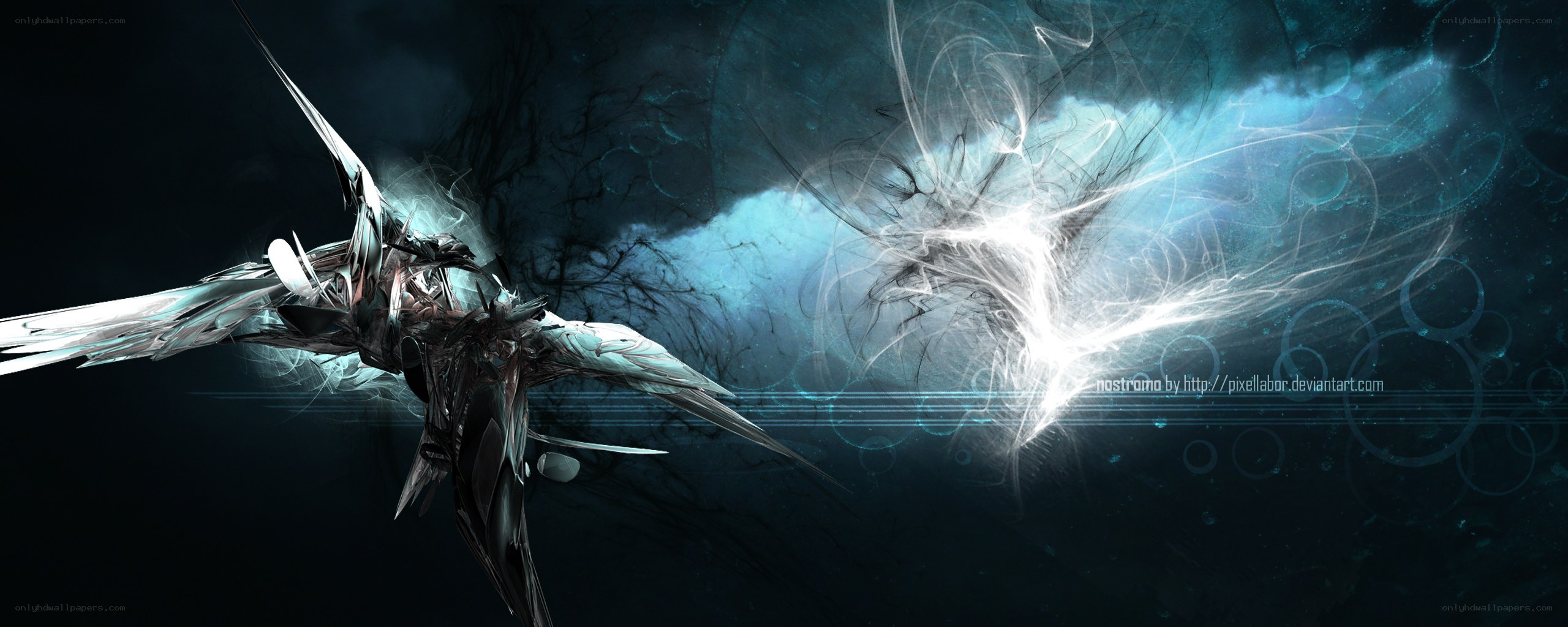 digital bird in storm