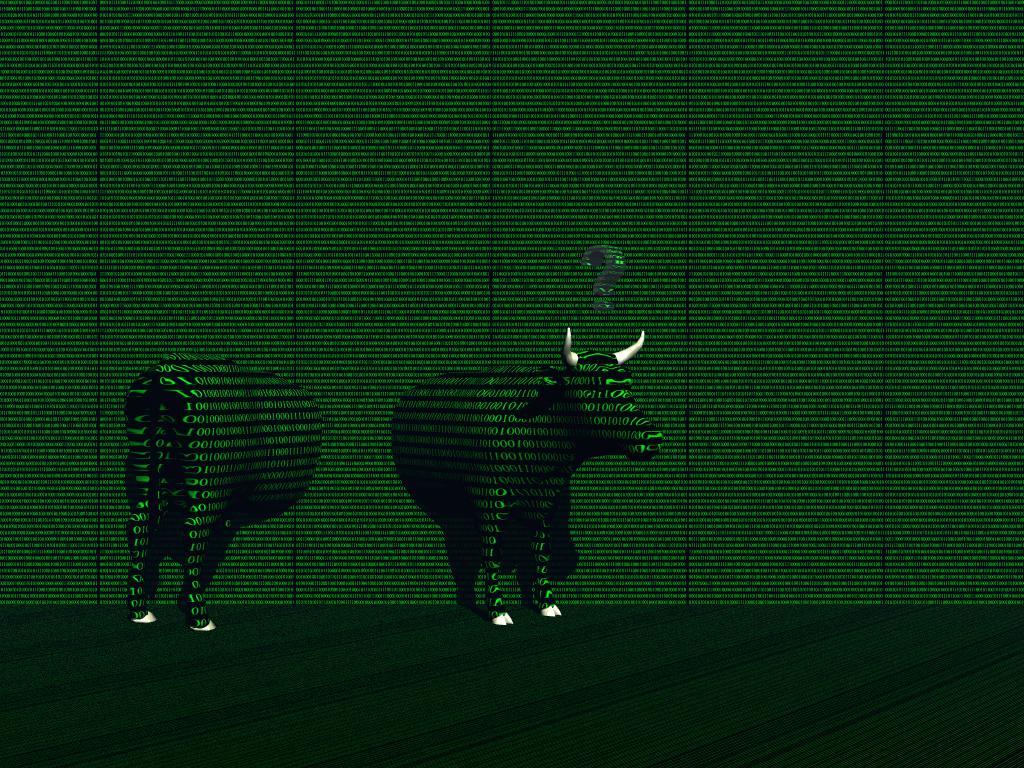 digital bull in binary code