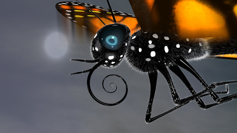 digital butterfly close-up