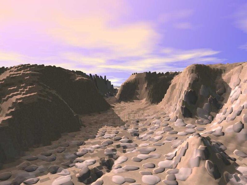 digital canyon landscape