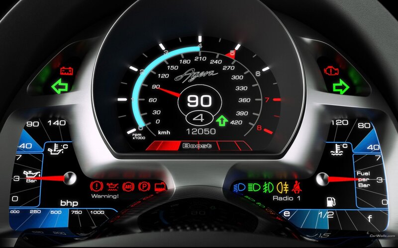 Digital Car Dashboard — Black, Technical, 3d Render, Speedometer, Tachometer