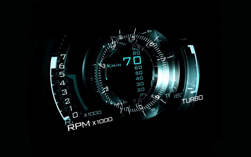 Digital Car Dashboard — Black, Technological