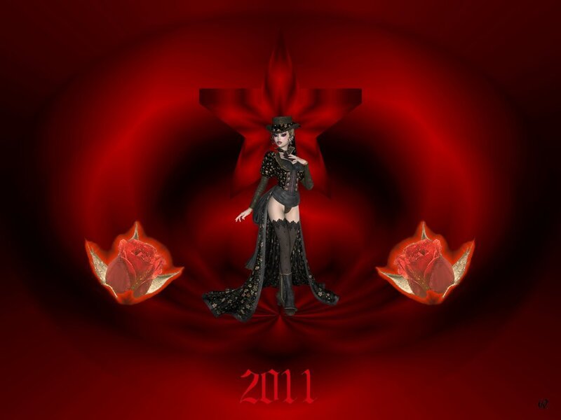 Digital Character in Black Dress