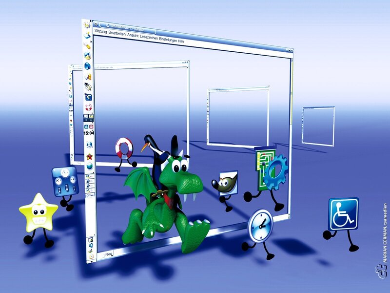 Digital characters in a window