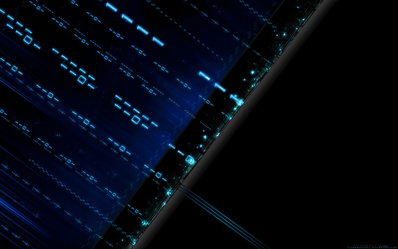 Digital Circuit Board — Blue, Technological, Digital Art, Binary Code, Light Trails