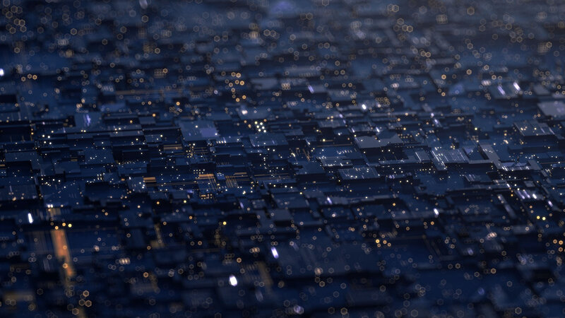 Digital Circuit Board — Blue, Technological