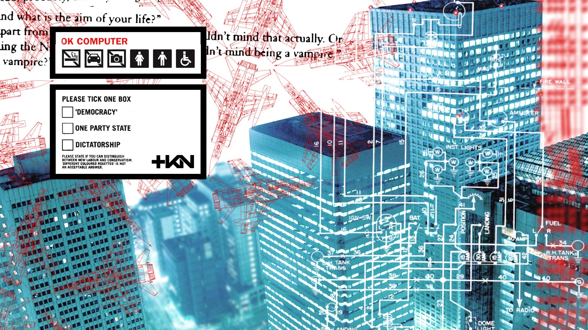 digital city with circuit overlay