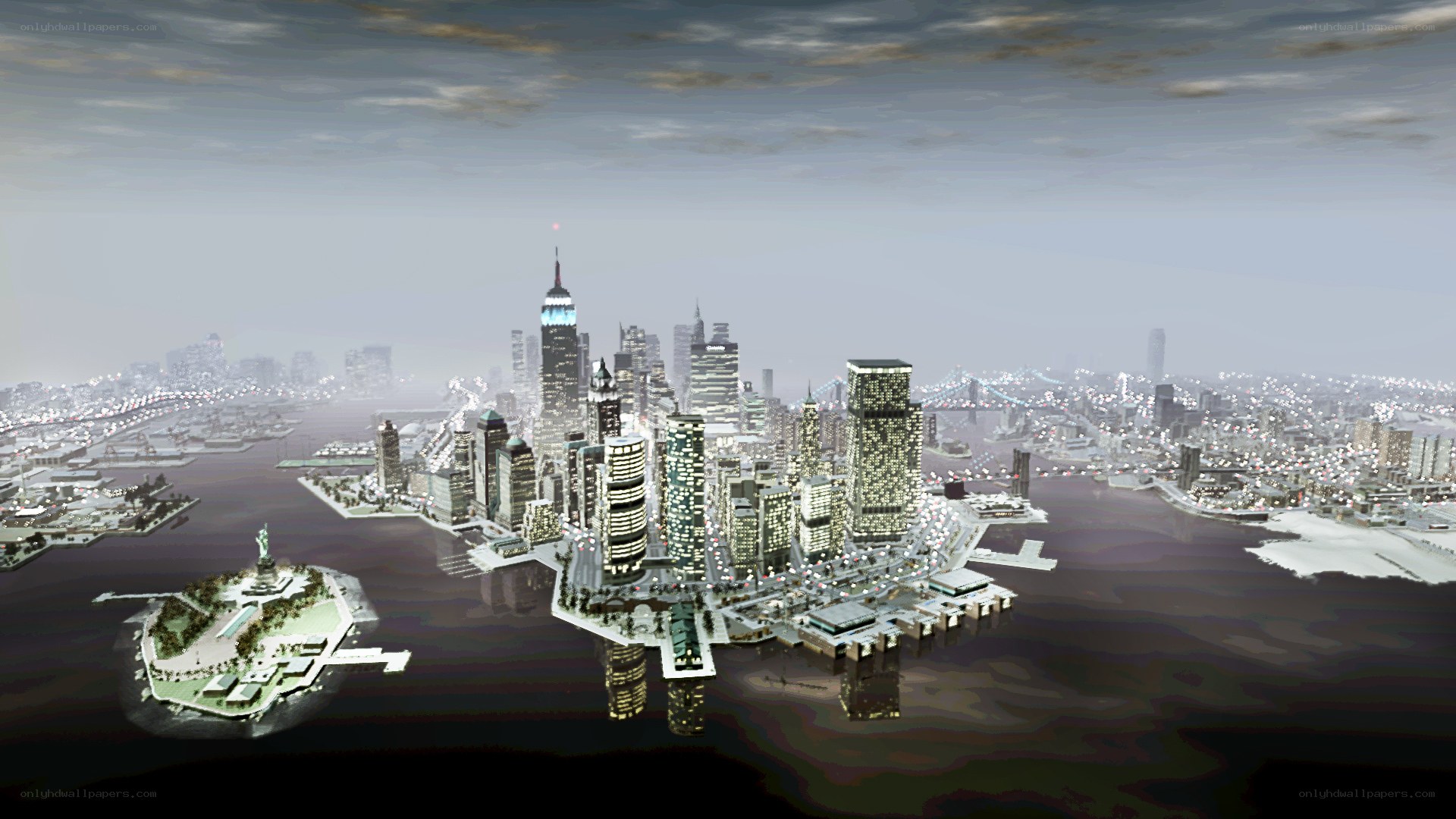digital cityscape at dusk