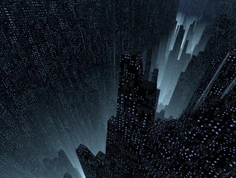 digital cityscape at night