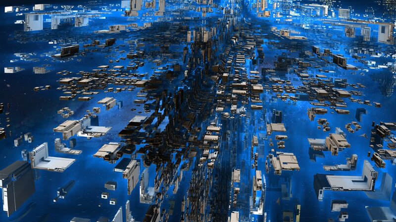 Digital Cityscape — Blue