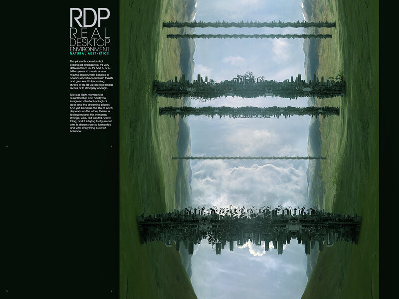 Digital cityscape reflection