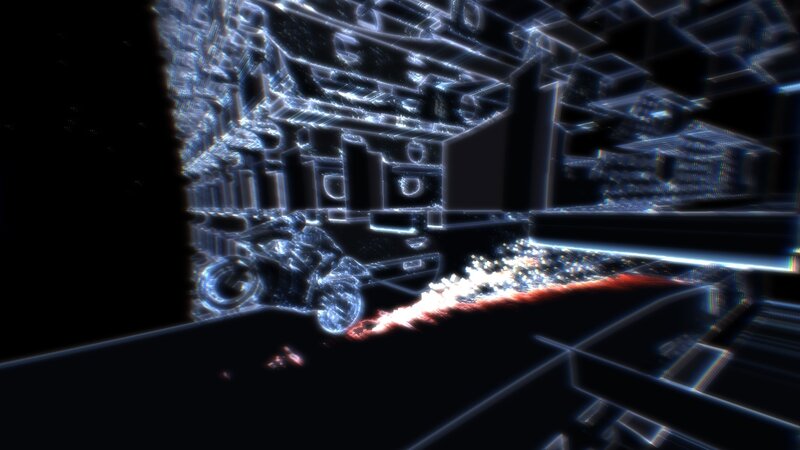 digital cityscape with motorcycle