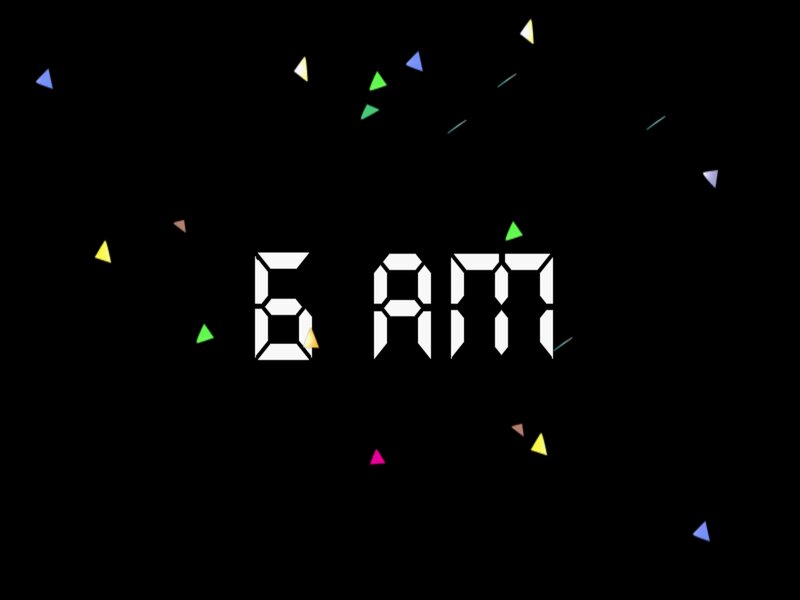 Digital Clock Display — Black, Celebratory