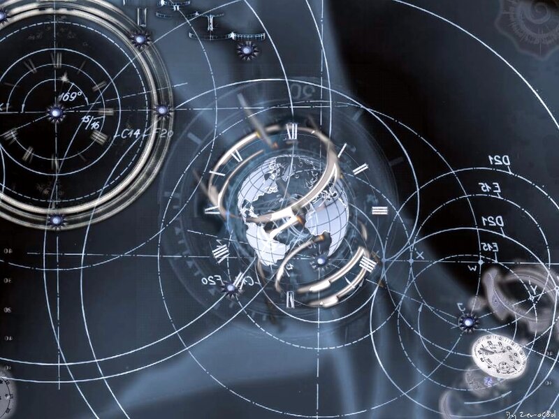 digital clock network with globe