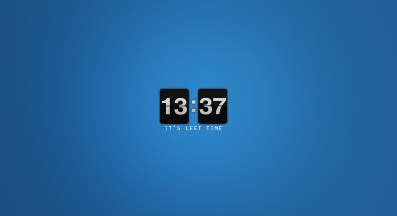 digital clock on blue background