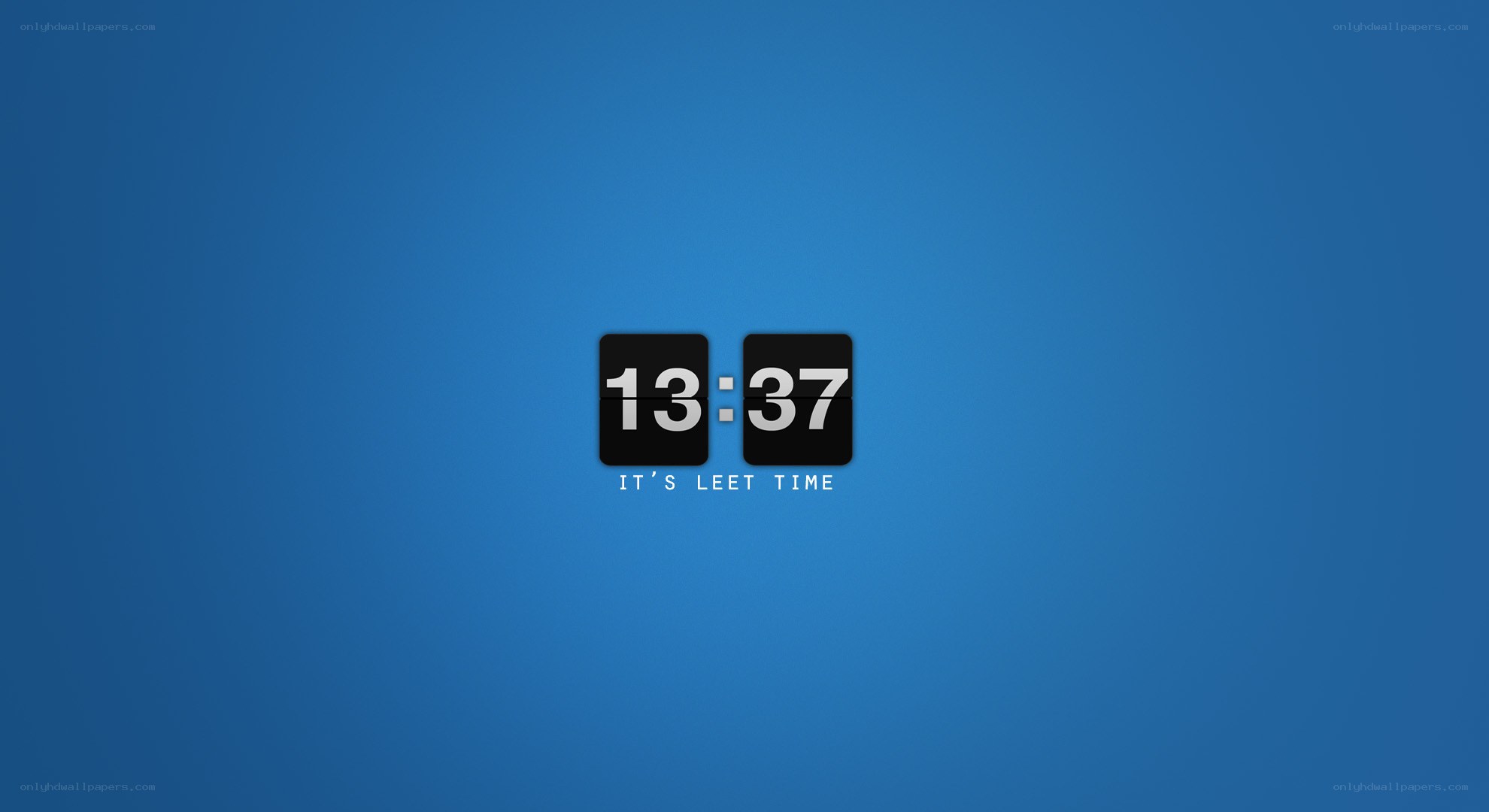digital clock on blue background