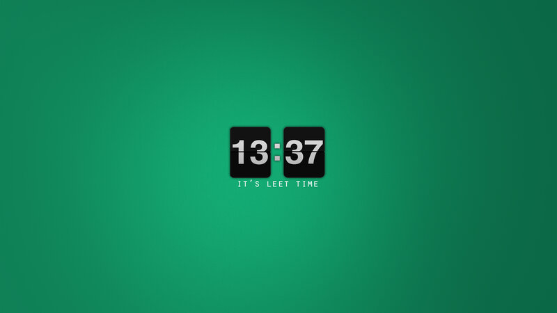 digital clock on green background