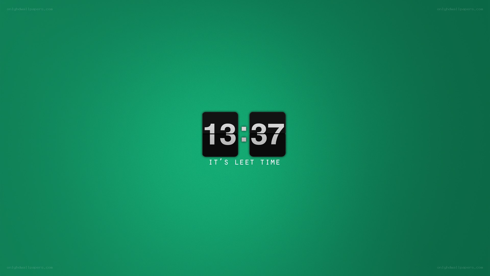 digital clock on green background