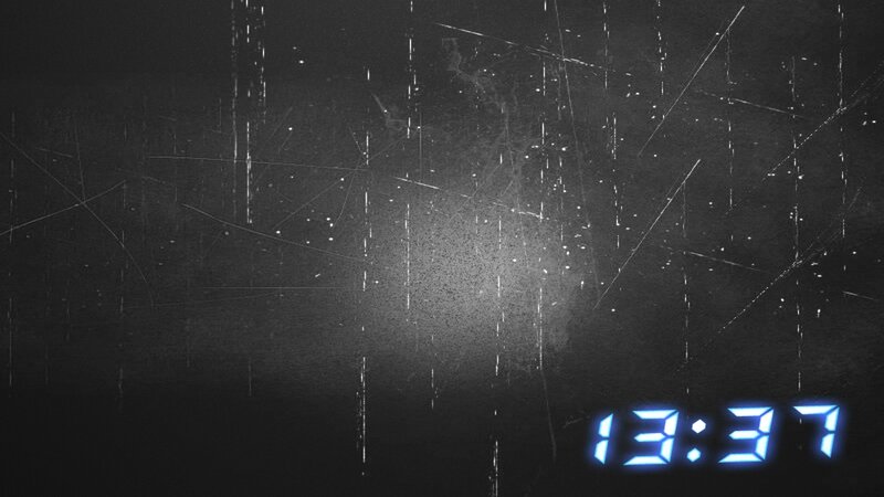 digital clock on scratched screen
