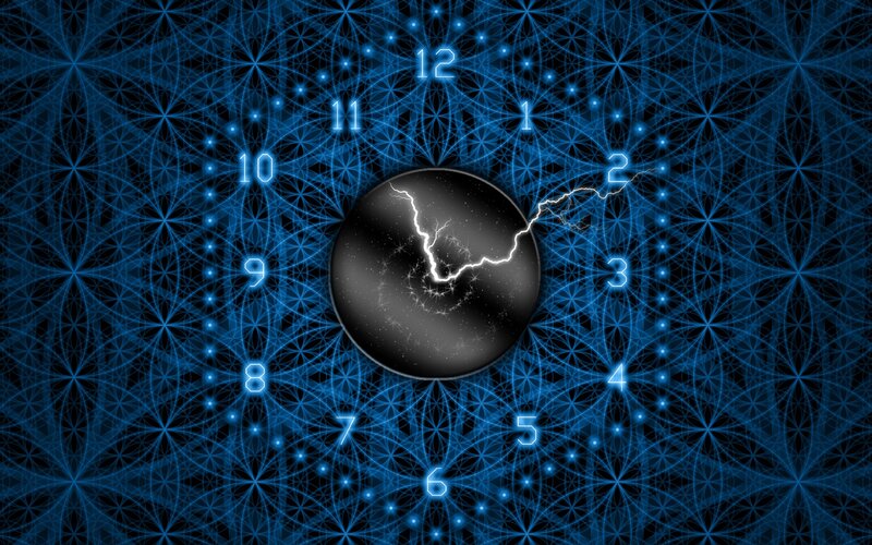 Digital clock with lightning design