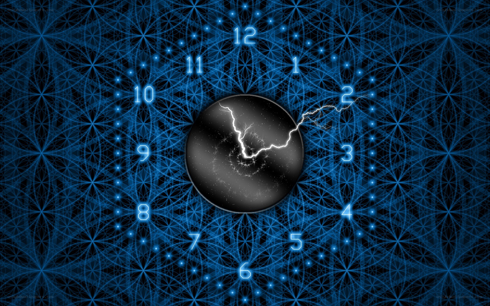 Digital clock with lightning design