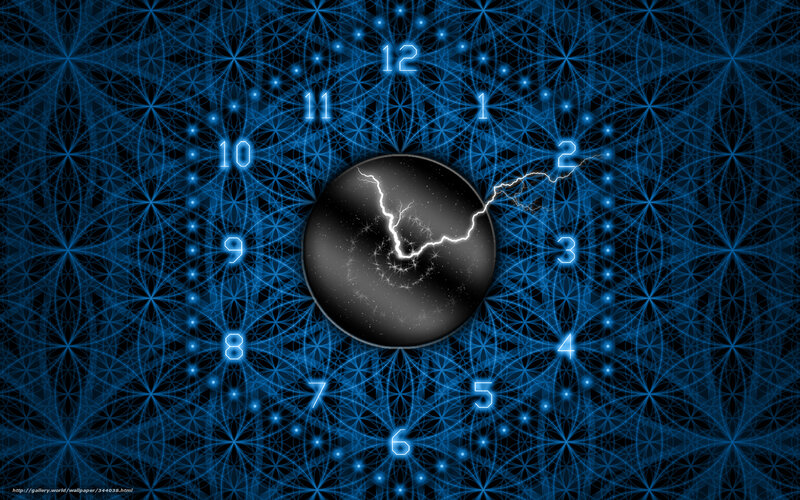 Digital clock with lightning design
