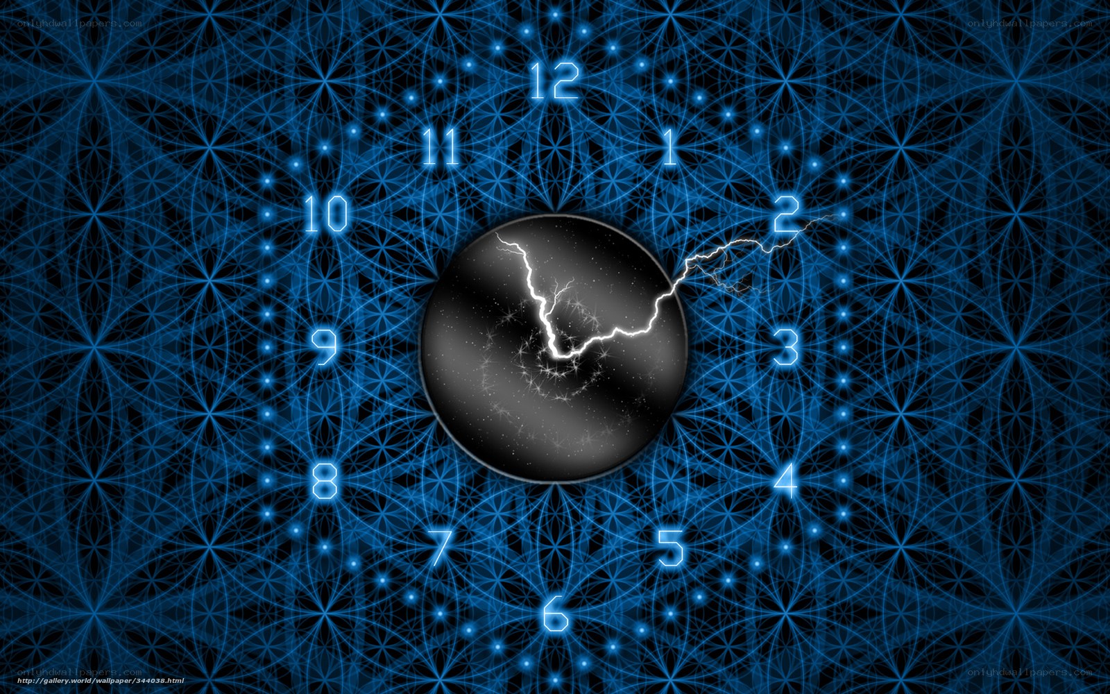 Digital clock with lightning design