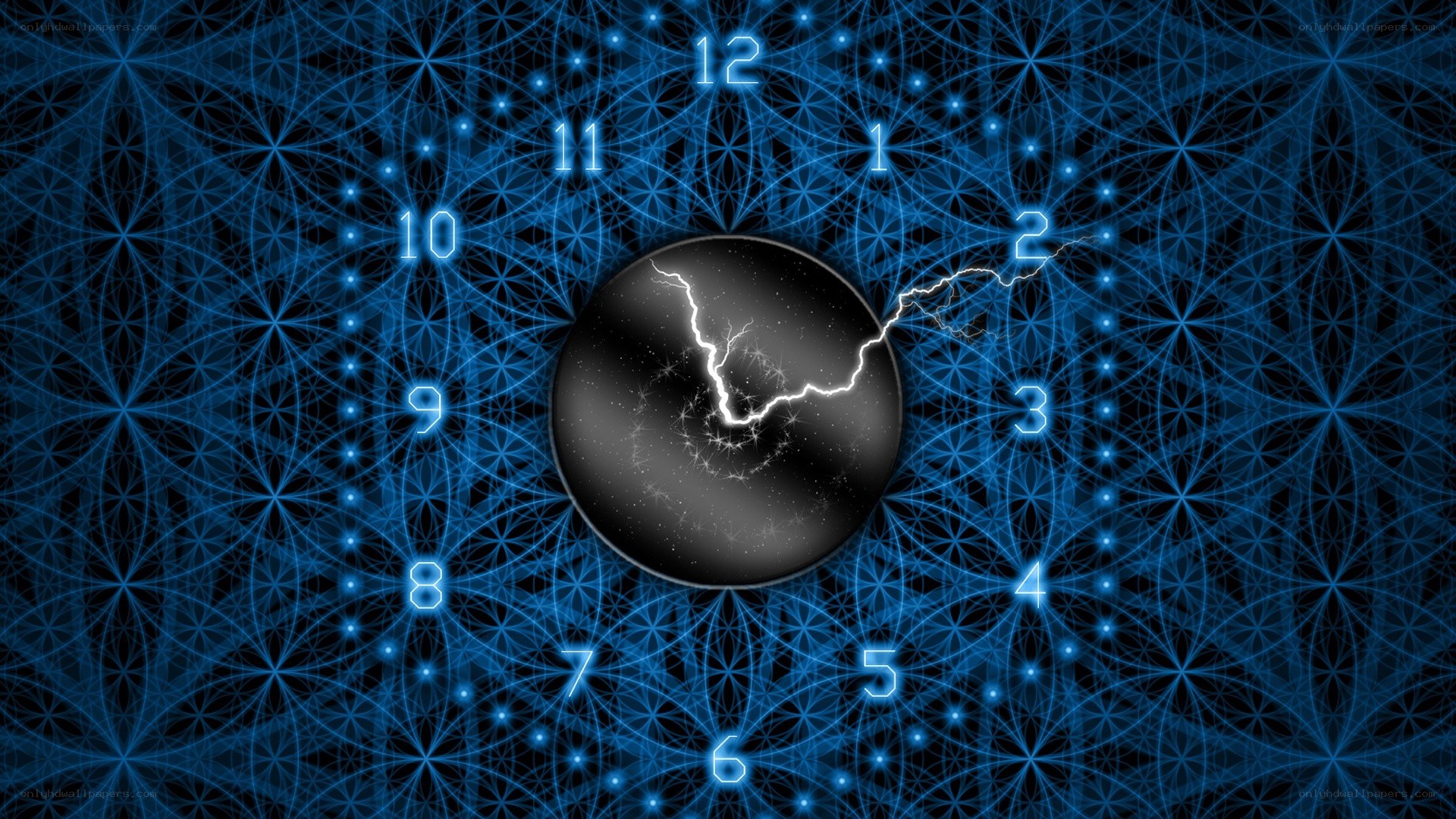 digital clock with lightning