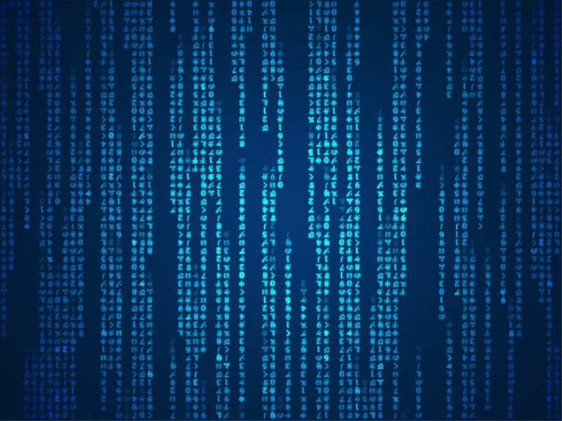 Digital Code Matrix — Blue, Technological