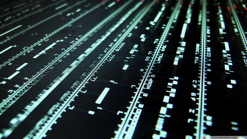 Digital Code on Screen — Black