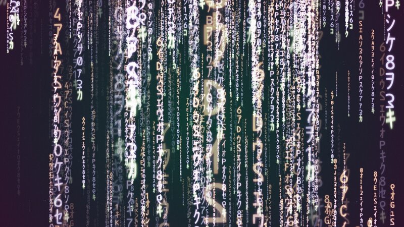 digital code rain animation