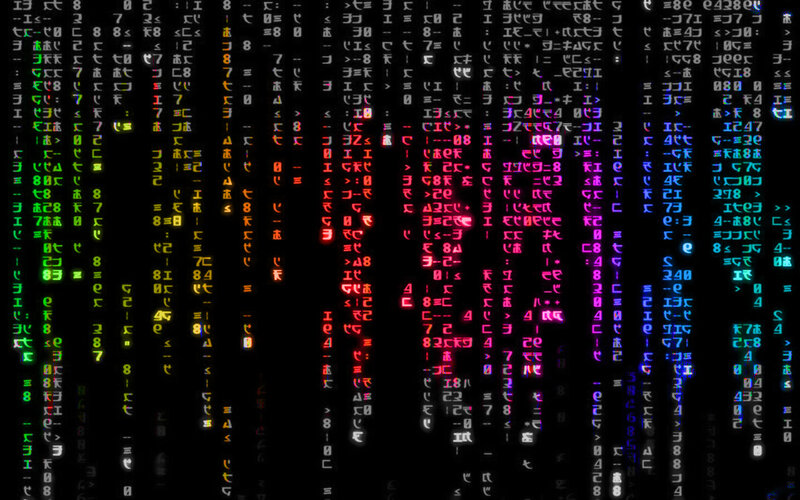 Digital Code Rain — Black, Dramatic, Digital Art, Matrix, Green