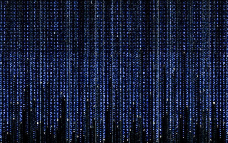 Digital Code Rain — Black, Dramatic
