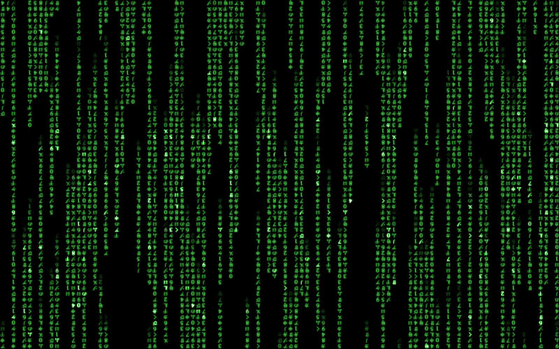 Digital Code Rain — Black, Technological, Digital Art