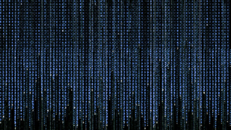 Digital Code Rain — Black, Technological, Mysterious