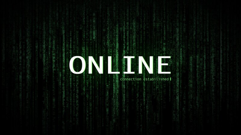 Digital Code Rain — Black, Technological