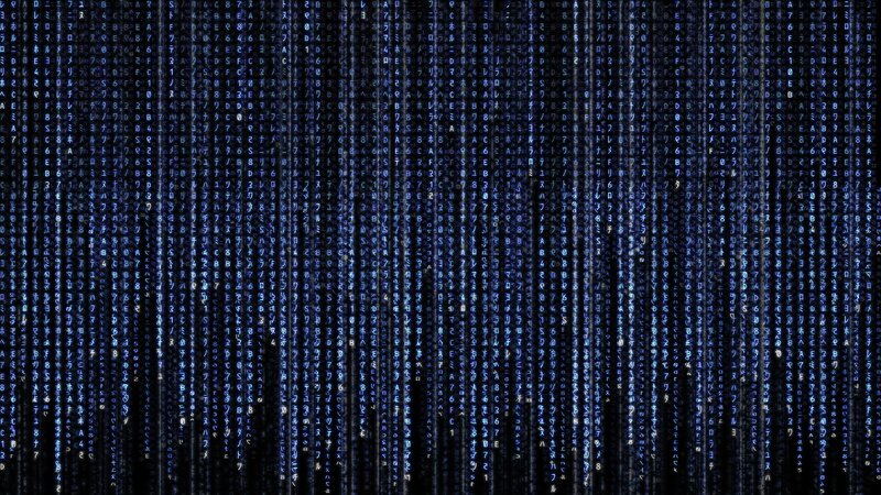 Digital Code Rain — Blue, Dramatic, Digital Art, Matrix