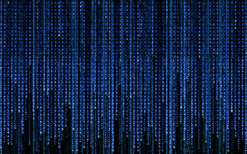 Digital Code Rain — Blue, Dramatic