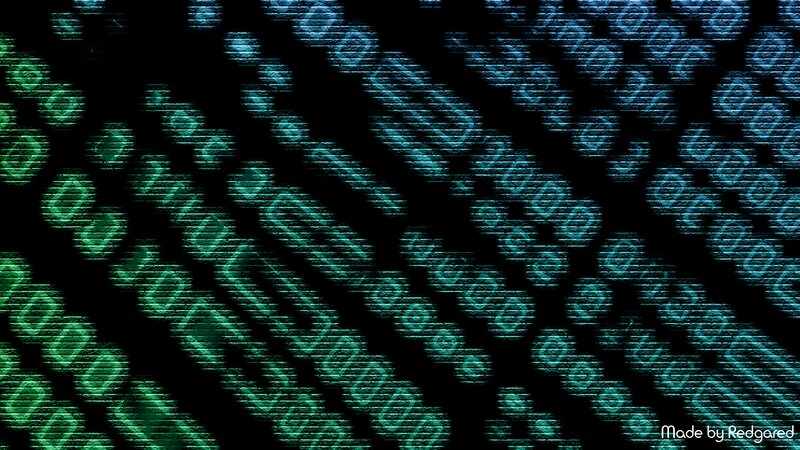 Digital Code Rain — Green, Technological