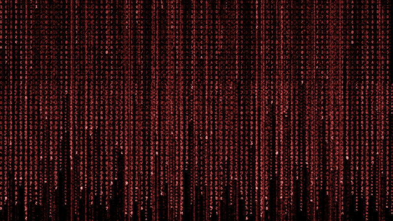 Digital Code Rain — Red, Dramatic, Mysterious