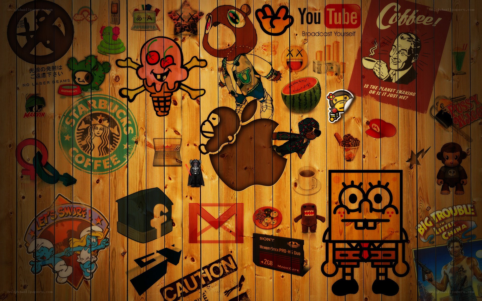 digital collage on wood