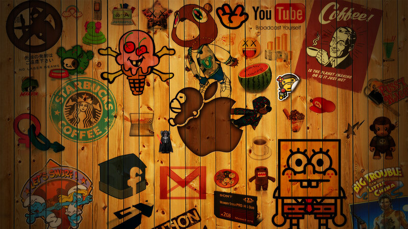 digital collage on wood