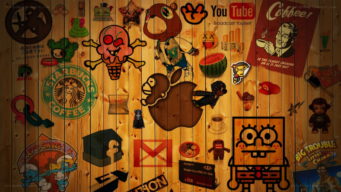 digital collage on wood