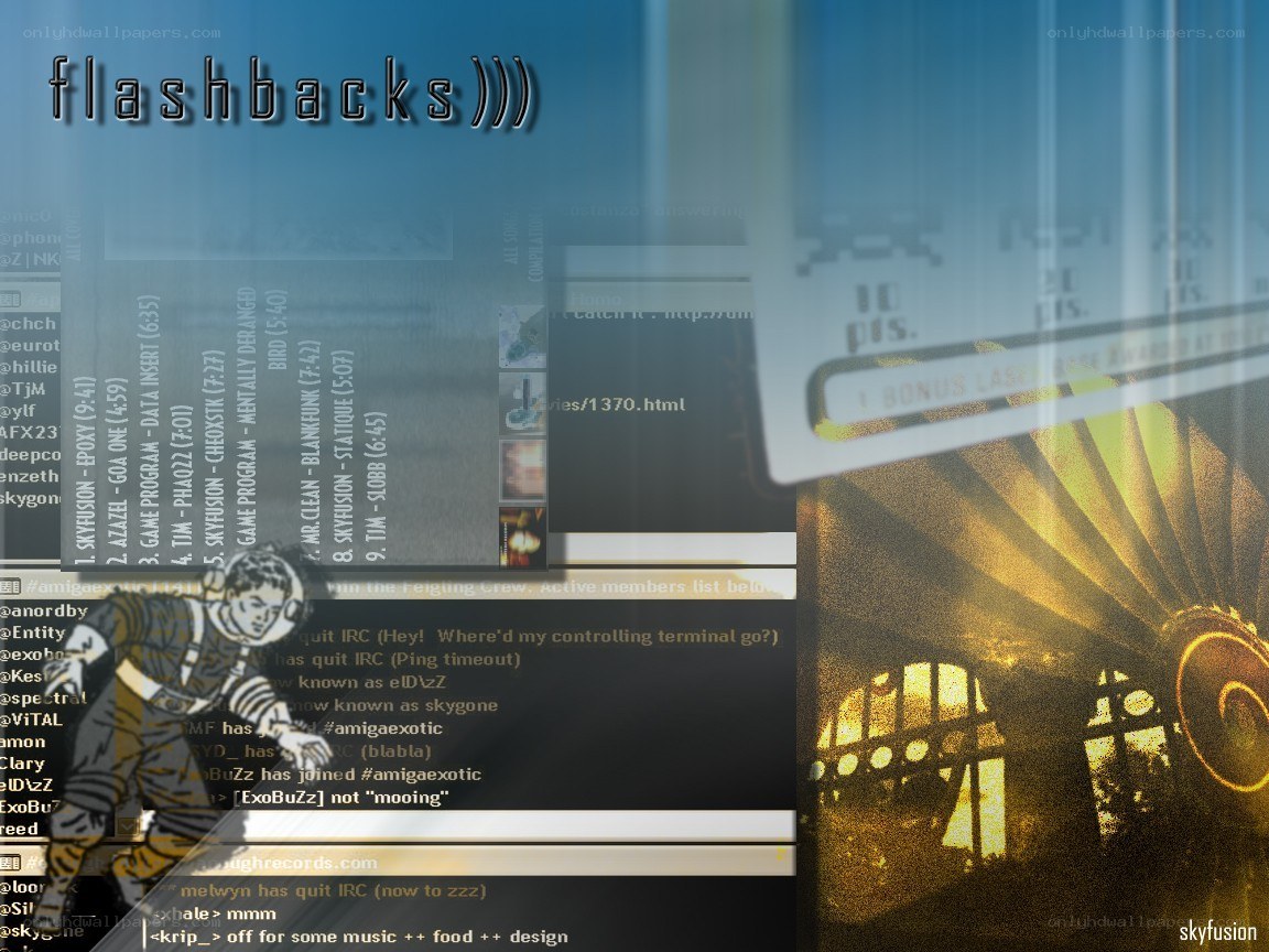 digital collage with chat logs