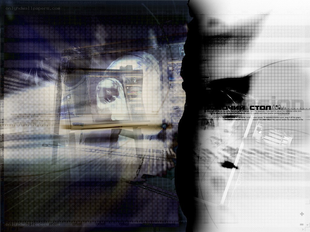 digital collage with computer interface
