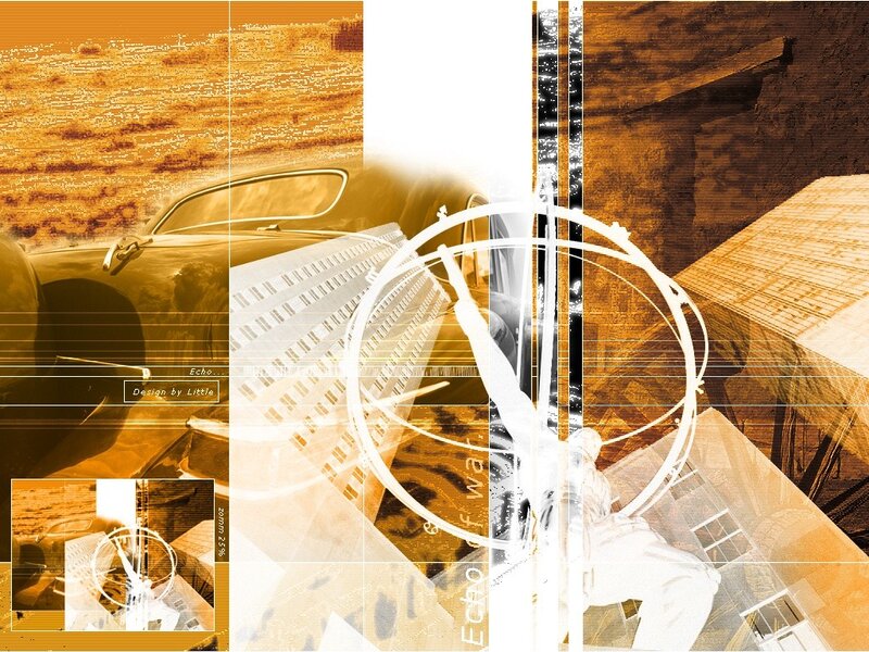Digital collage with vintage car