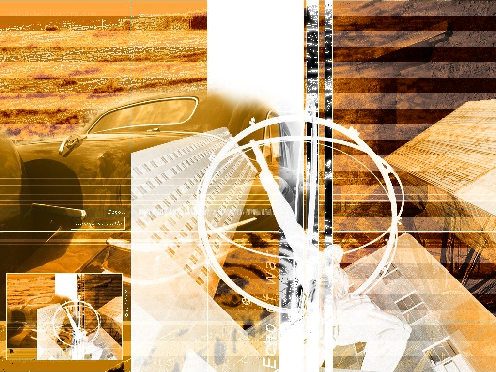 Digital collage with vintage car