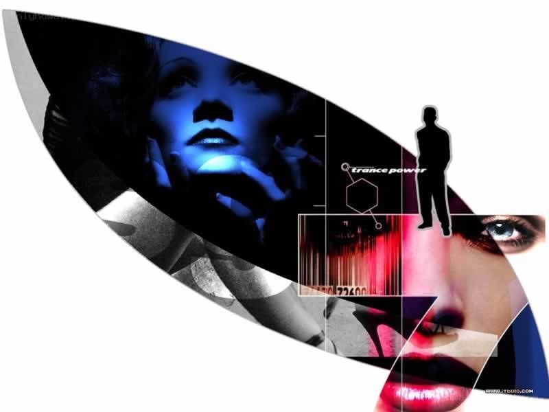 digital collage with woman's face